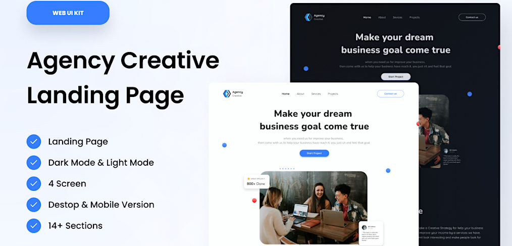 Agency responsive landing page for Figma