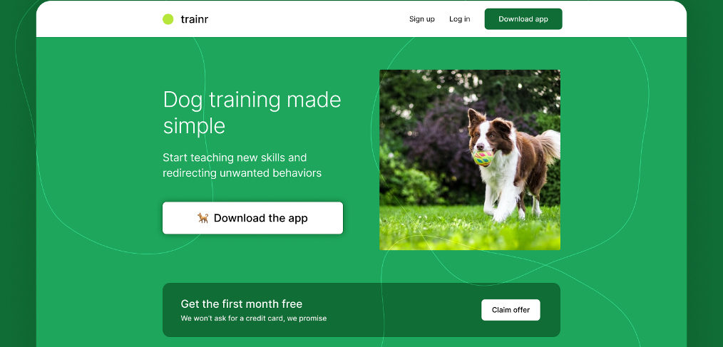 Dog training Figma landing page
