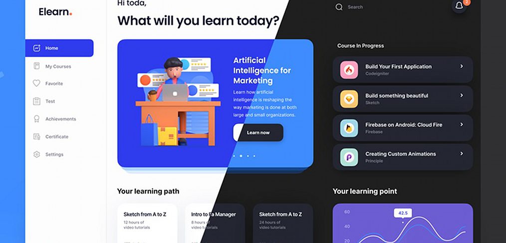 Figma e-learning dashboard template