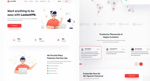VPN Figma landing page template